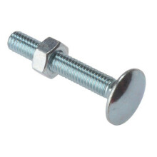 Forge 10CB650 Carriage Bolt & Nut ZP M6 x 50mm Bag of 10