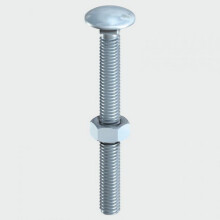 TIMco 10130CBB Carriage Bolt and Hex Nut BZP 10 x 130mm Bag of 20