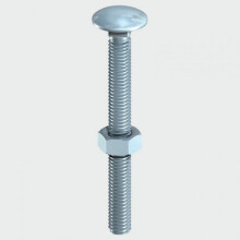 TIMco 06150CB Carriage Bolt and Hex Nut BZP 6.0 x 150mm Box of 50