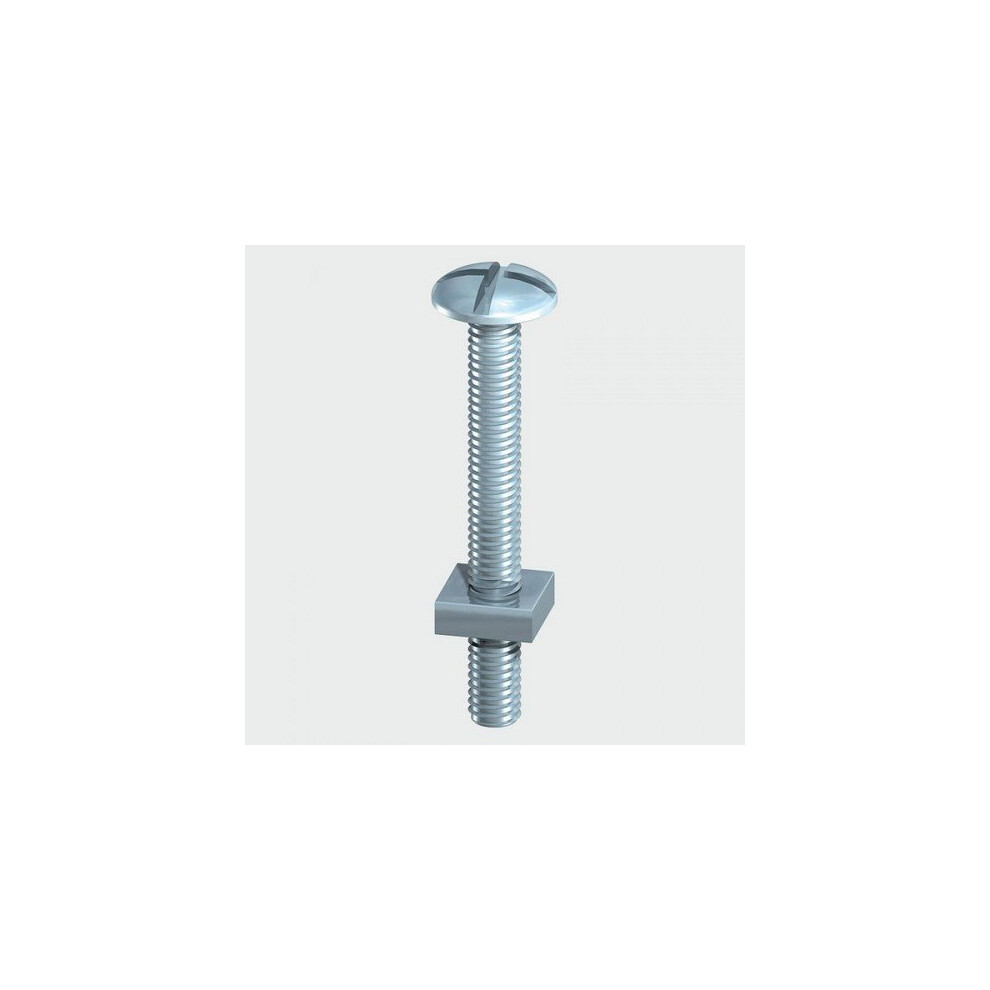 TIMco 0825RB Roofing Bolt and Square Nut BZP 8.0 x 25mm Box of 100