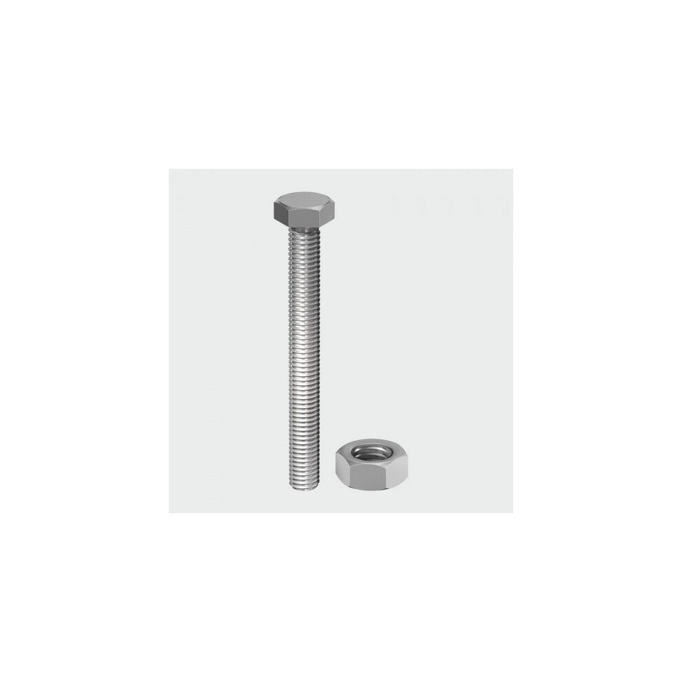 Timco S1240ssp Hex Set And Hex Nut A2 Ss M12 X 40Mm Bag Of 2 5055893369173