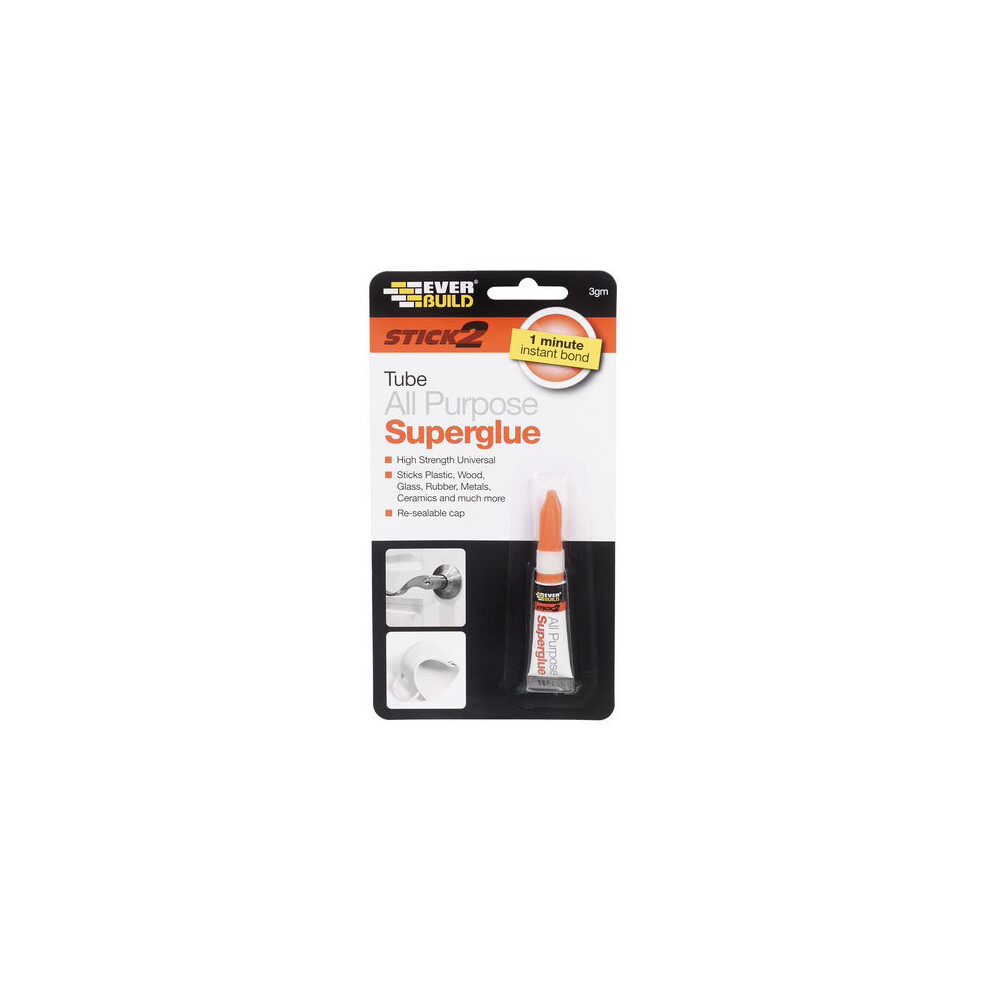Everbuild Stick 2 All Purpose Superglue Tube 3 Gram