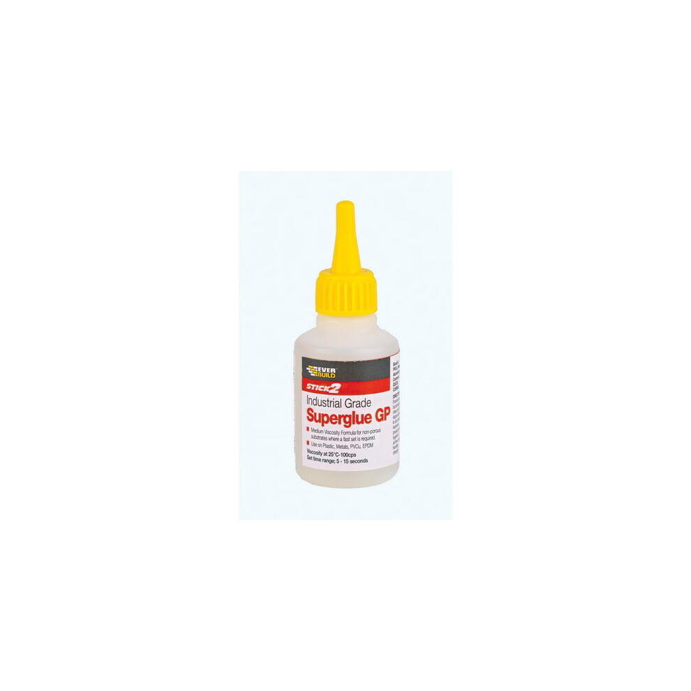 Everbuild Industrial Grade Superglue Medium Viscosity GP 50 Gram Bottle