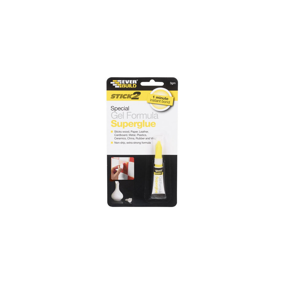 Everbuild Stick 2 Superglue Special Gel Formula 3 Gram