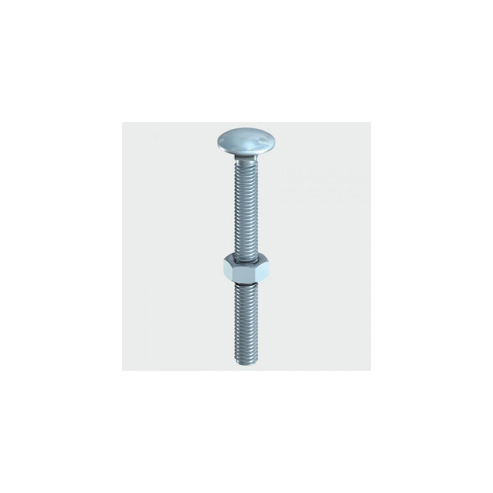 TIMco 10100CBP Carriage Bolt and Hex Nut BZP 10 x 100mm Bag of 2