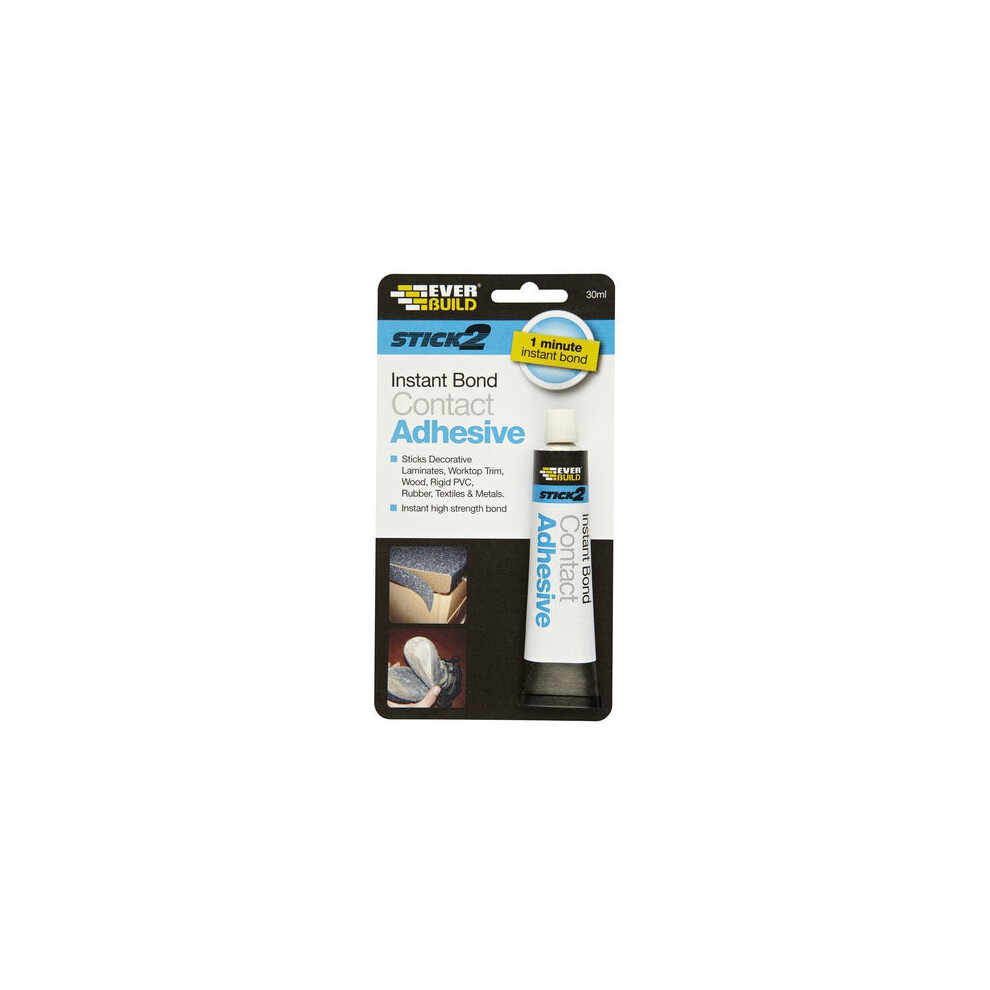 EVERBUILD STICK 2, 1 MIN. INSTANT BOND CONTACT ADHESIVE, INT & EXT USE, BEIGE, 30ML TUBE IN BLISTER,