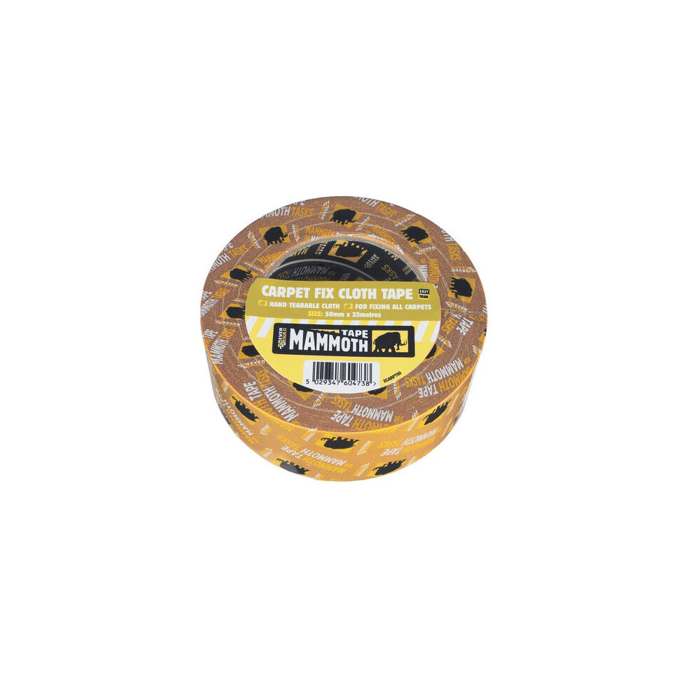 Everbuild 2CARPT50 Carpet Fix Cloth Tape Clear 50mm x 25 Metre