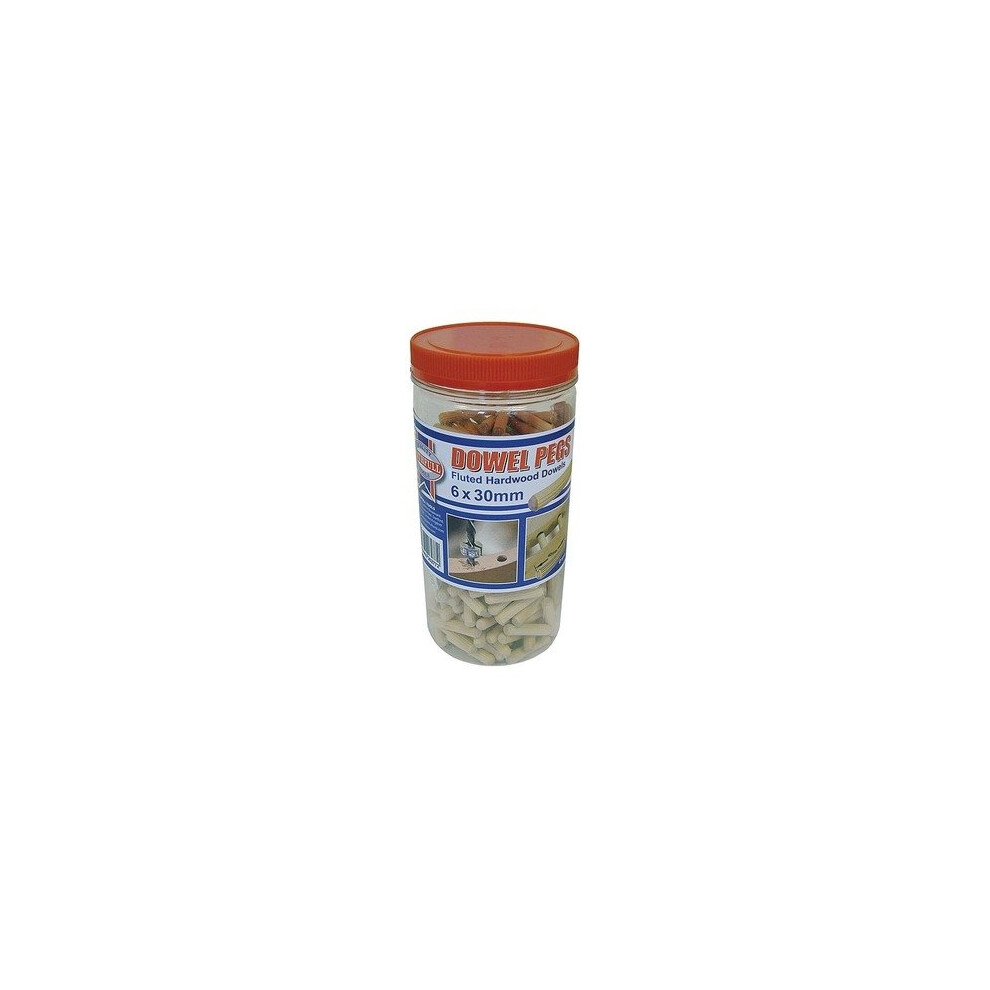 Faithfull FAIDOW6300T Wood Dowels Fluted 30 x 6mm (Tub 300)