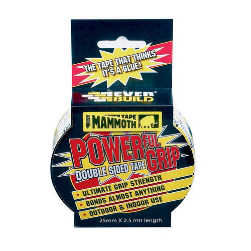 Everbuild Everbuild Mammoth Powerful Grip Double Sided Tape 25mm x 2.5m