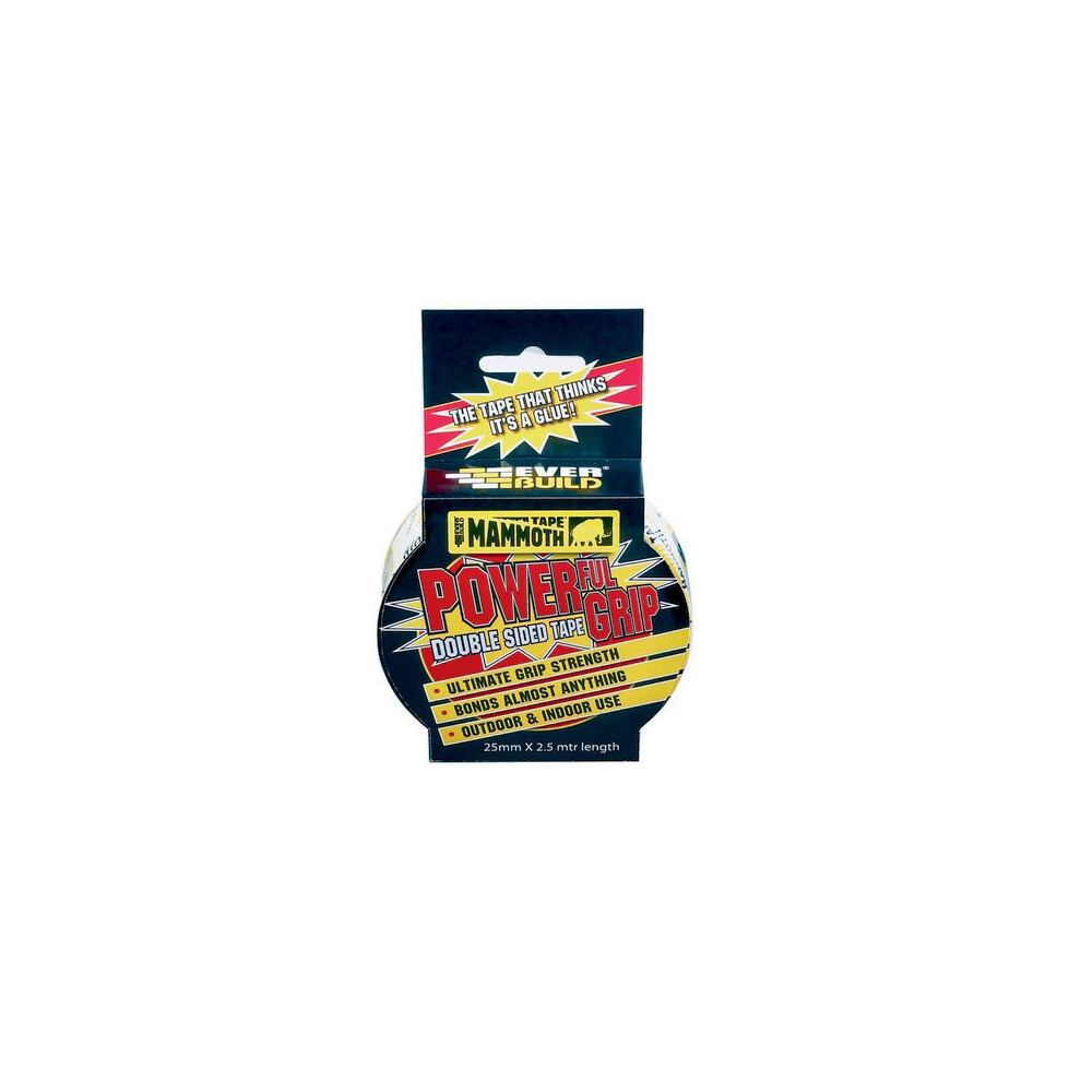 EVERBUILD MAMMOTH POWERFUL GRIP DOUBLE SIDED TAPE 50mm x 2.5 MTR