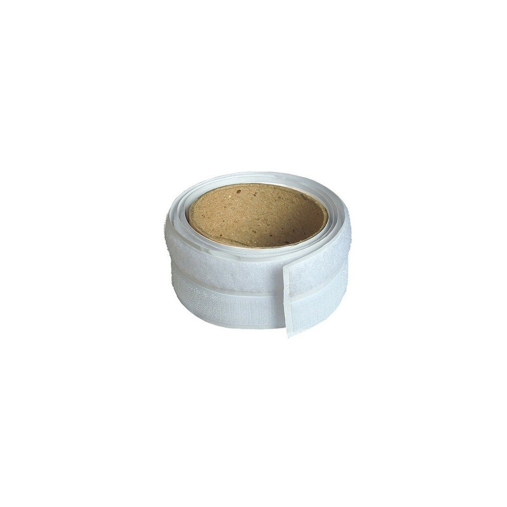 Faithfull FAITAPEHLW Hook & Loop Self Adhesive Tape 20mm x 1m White