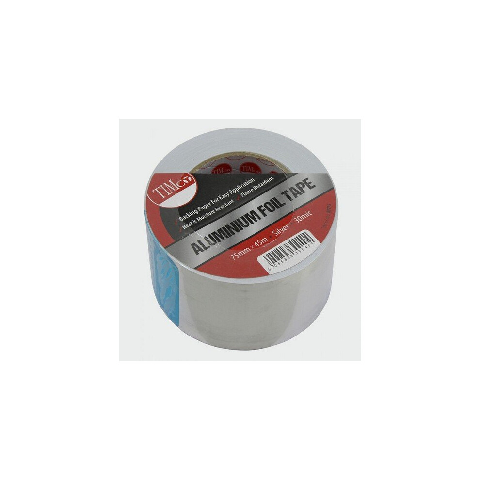 Timco Aft75 Aluminium Foil Tape 45M X 75Mm