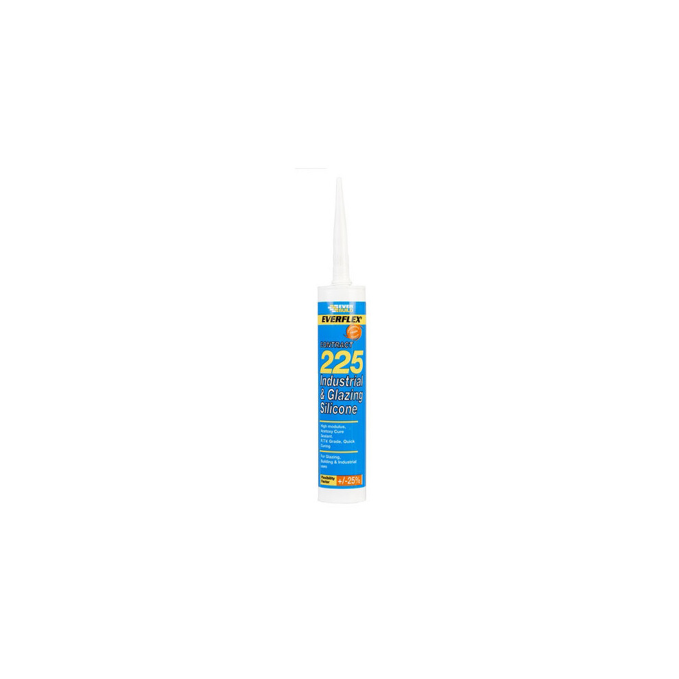 Everbuild 225 Industrial And Glazing Silicone White C3 Tube