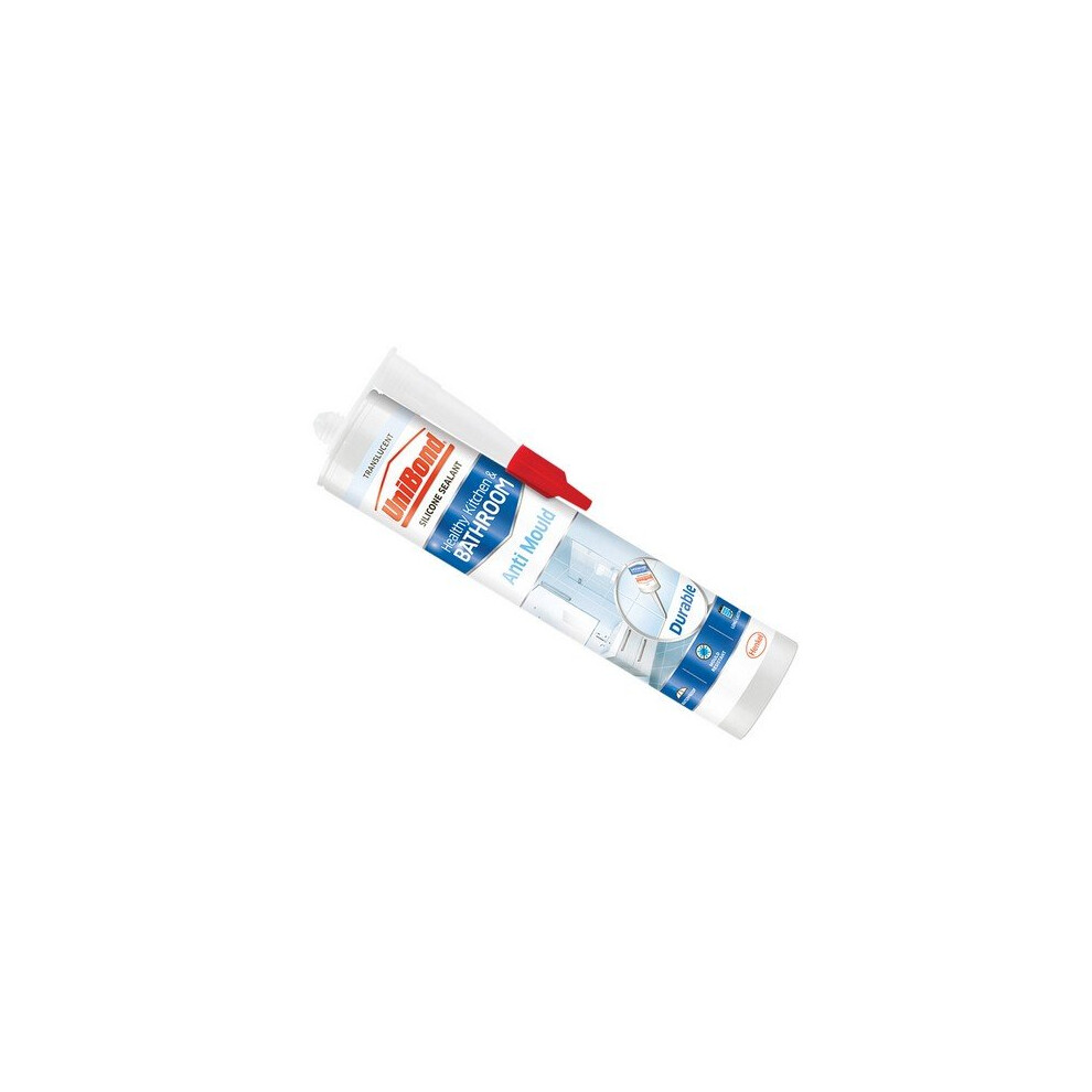 Unibond 2079323 Anti-Mould Kitchen & Bathroom Sealant Cartridge Translucent 274g