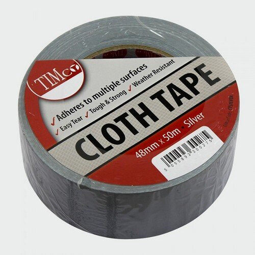 TIMco TIMco CTSILVER Cloth Tape Silver 50m x 48mm