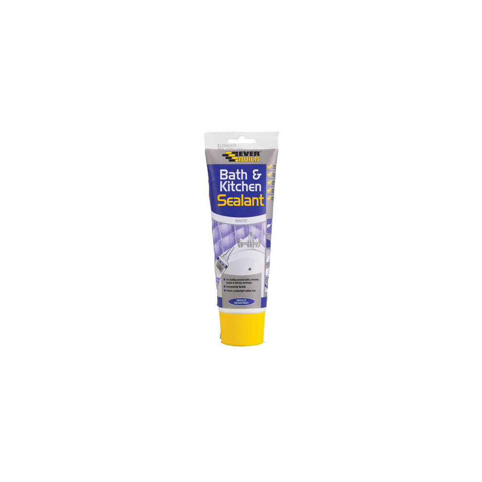 Everbuild Bath And Kitchen Sealant White Easi Squeeze Tube