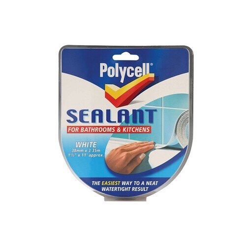 Polycell 6033785 Λωρίδα σφράγισης Μπάνιο Κουζίνα Λευκό 41mm
