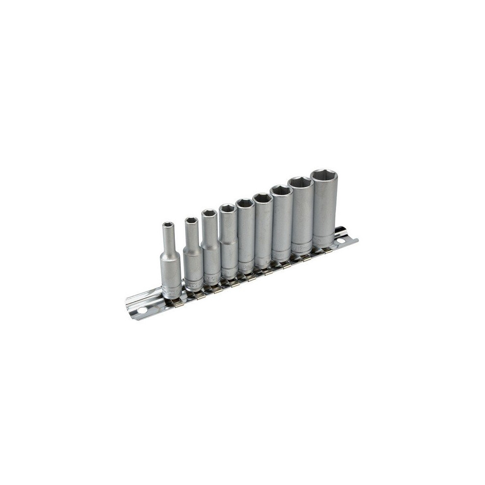 Teng TENM1407 M1407 Deep Socket Clip Rail Set of 10 Metric 1/4in Drive