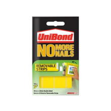No More Nails Removable Adhesive Strips 20x40mm Yellow (Pack of 10)