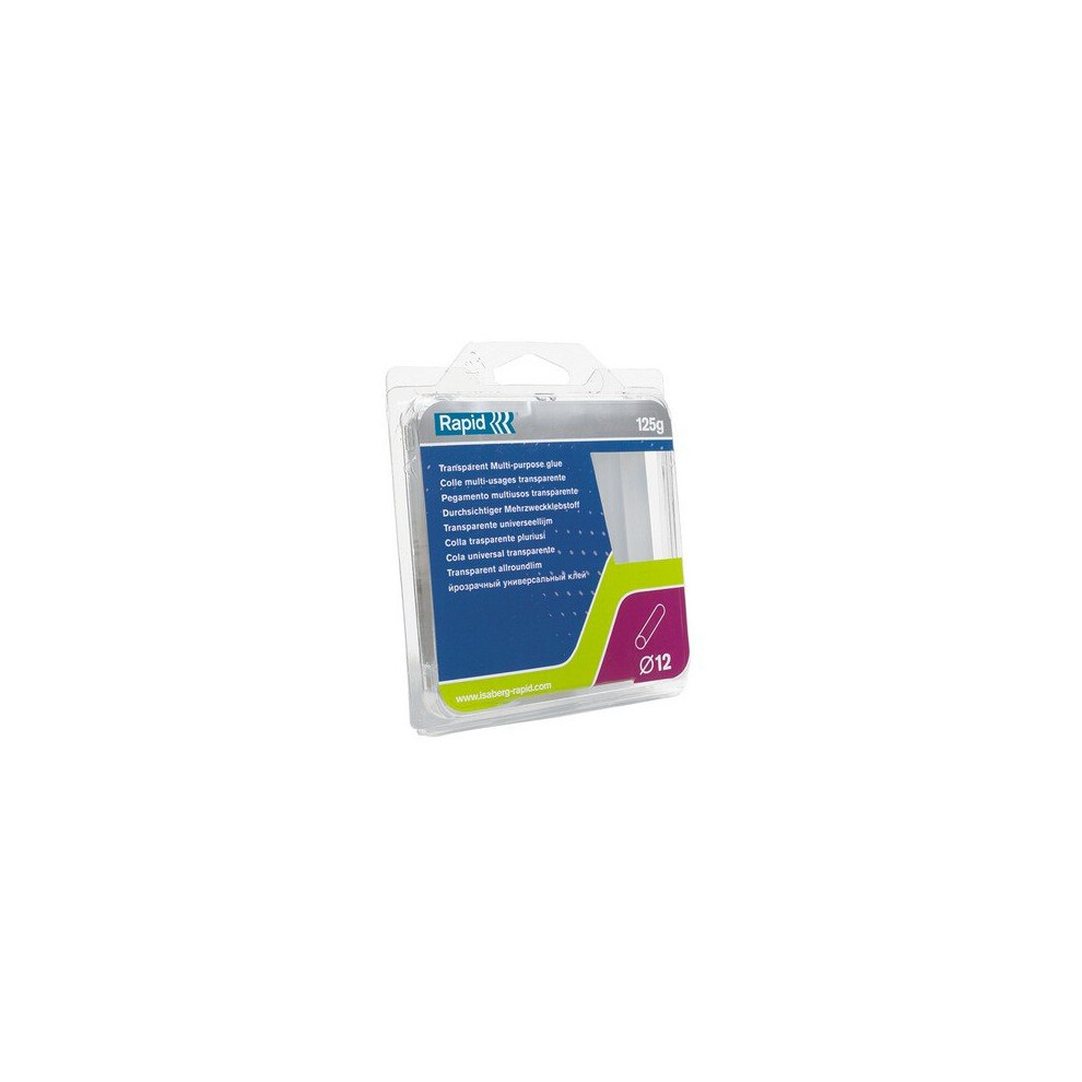 Rapid 40107356 Transparent Glue Sticks Pack of 13 12mm Diameter x 94mm