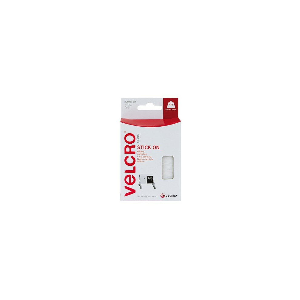 VELCRO Brand 60219 VELCRO Brand Stick On Tape 20mm x 10m White