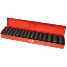 Hilka 01151202 15 pce 1/2" Drive Deep Impact Sockets Metric Pro Craft