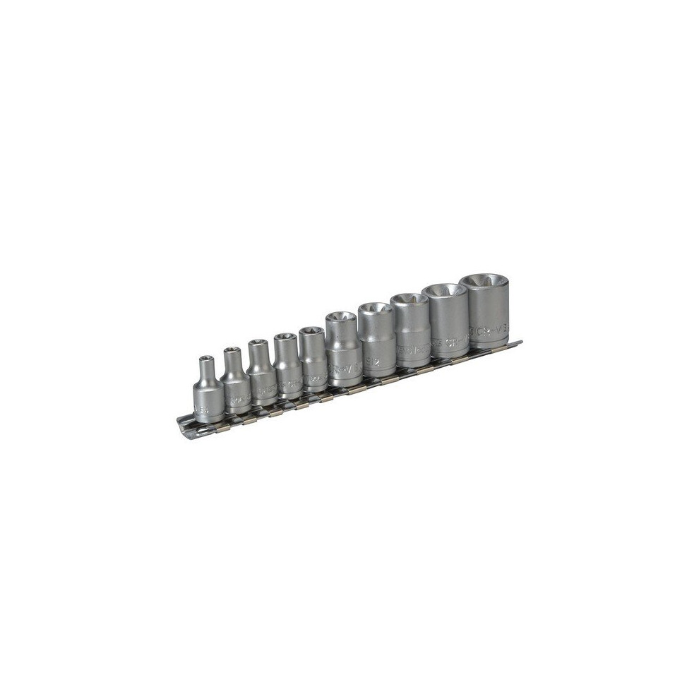 Teng M3814 M3814 Socket Clip Rail TX-E Set of 10 3/8in & 1/4in Drive
