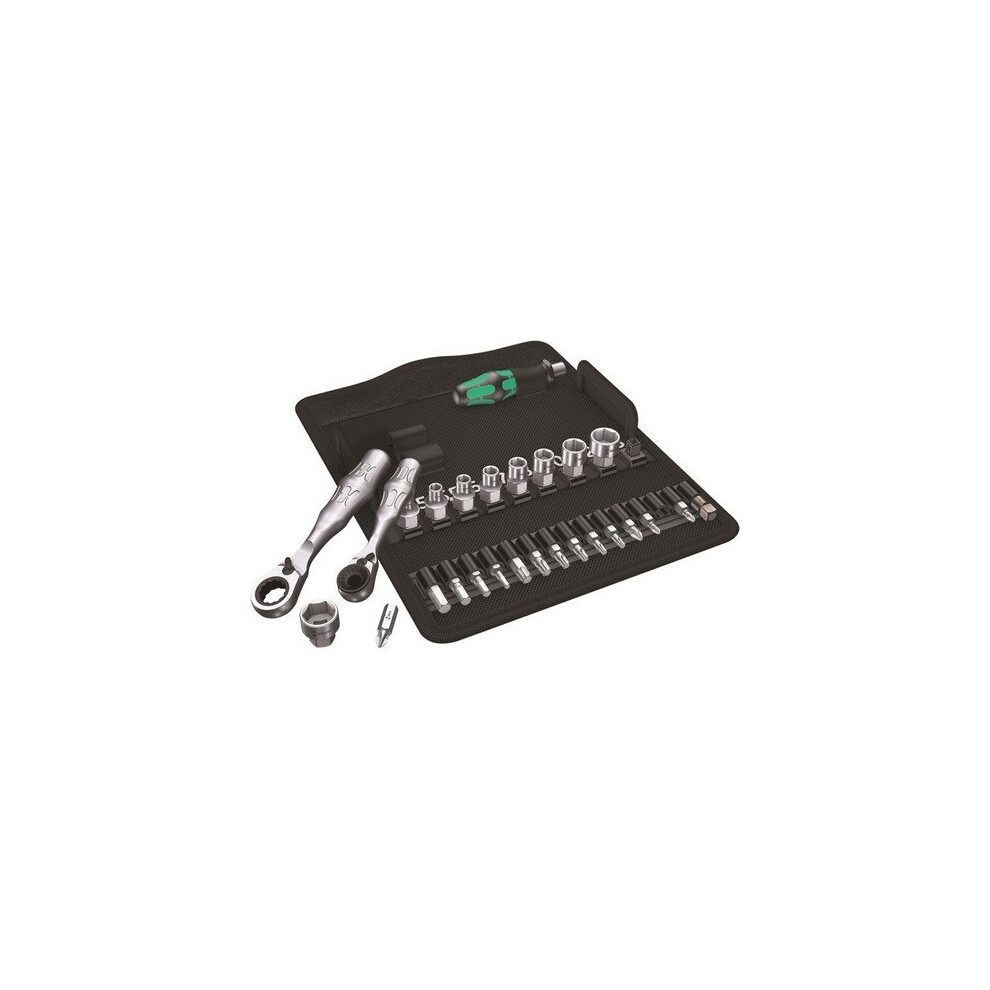 Wera 5135918001 Kraftform Kompakt Zyklop Mini 2 Shallow Socket Set of 27 Metric 1/4in Drive