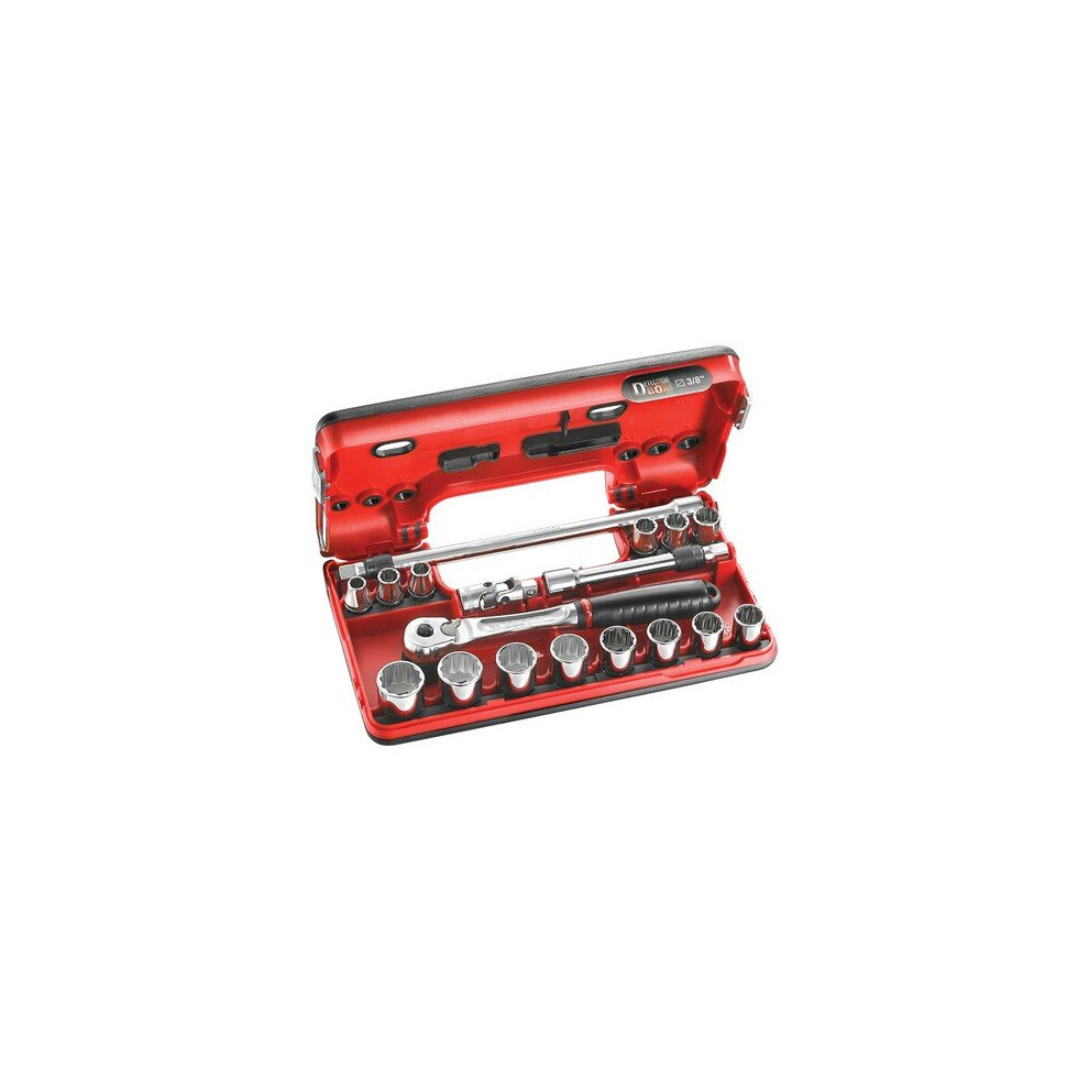 Facom JL.DBOX501 3/8in Drive Metric Socket Detection Box 18 Piece