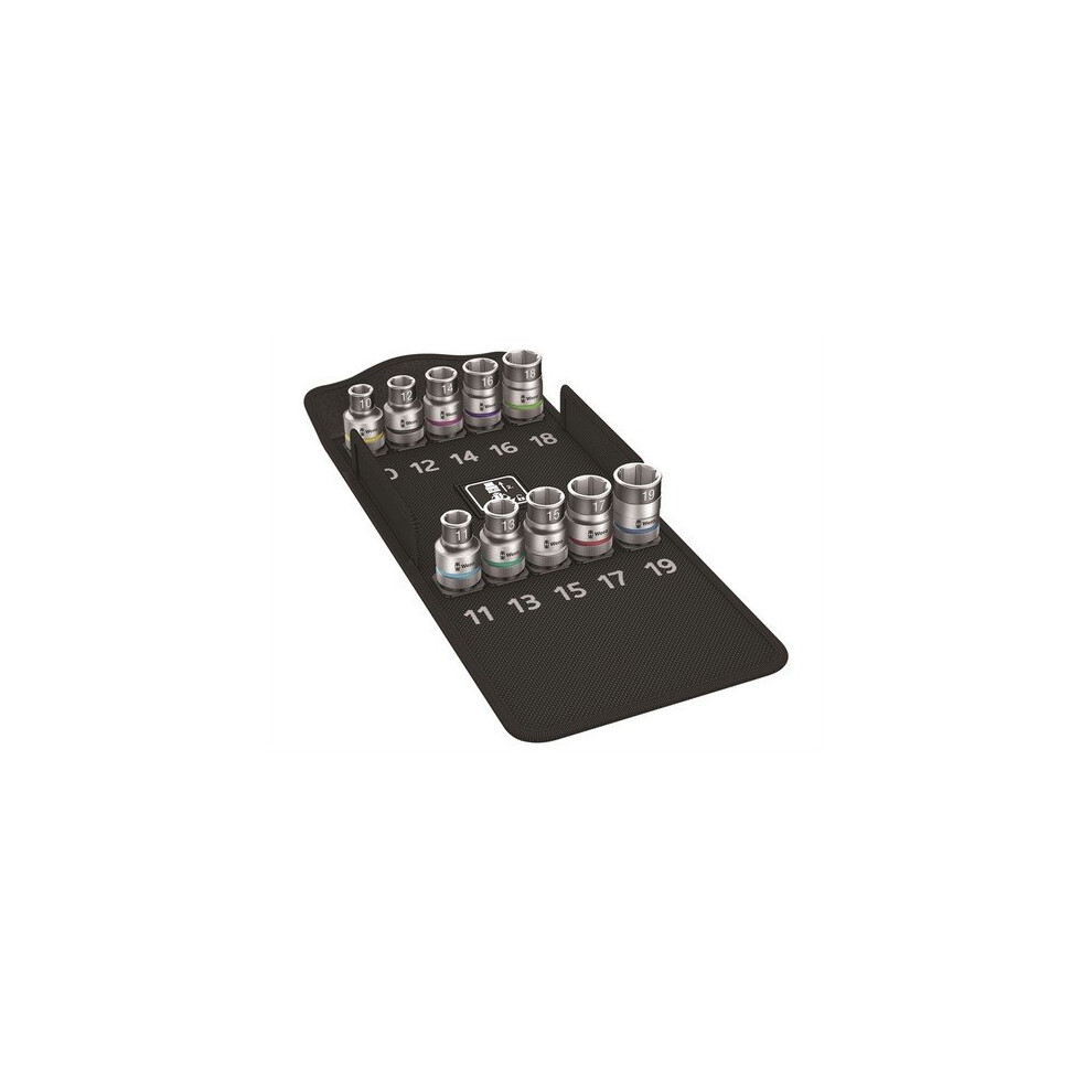 Wera 5004203001 8790 HMC HF/10 Zyklop Screw Hold Socket Set of 9 Metric 1/2in Drive