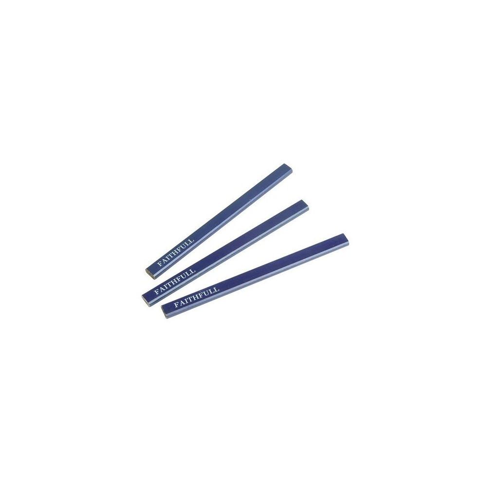 Faithfull FAICPB Carpenter's Pencils - Blue / Soft (Pack of 3)