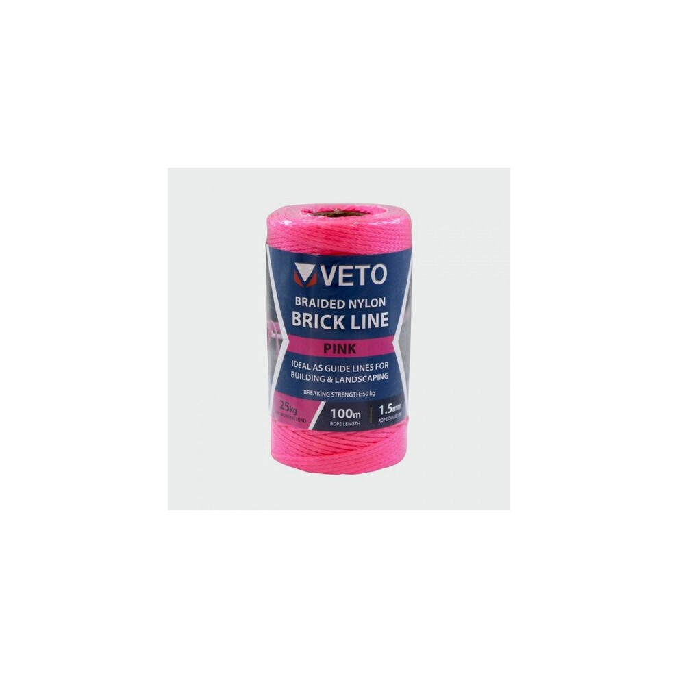 Veto Pbl100t Pink Builders Line Tube 1.5Mm X 100M 5055893359679