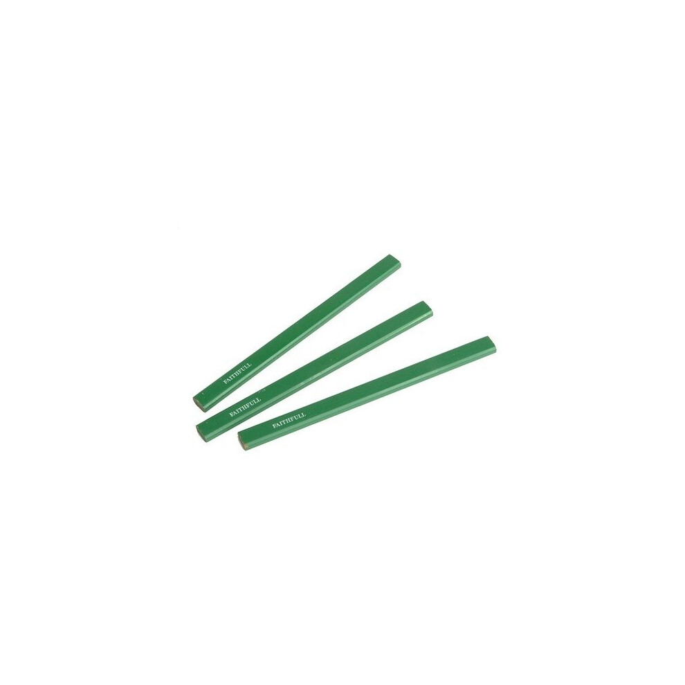 Faithfull FAICPG Carpenter's Pencils - Green / Hard (Pack of 3)
