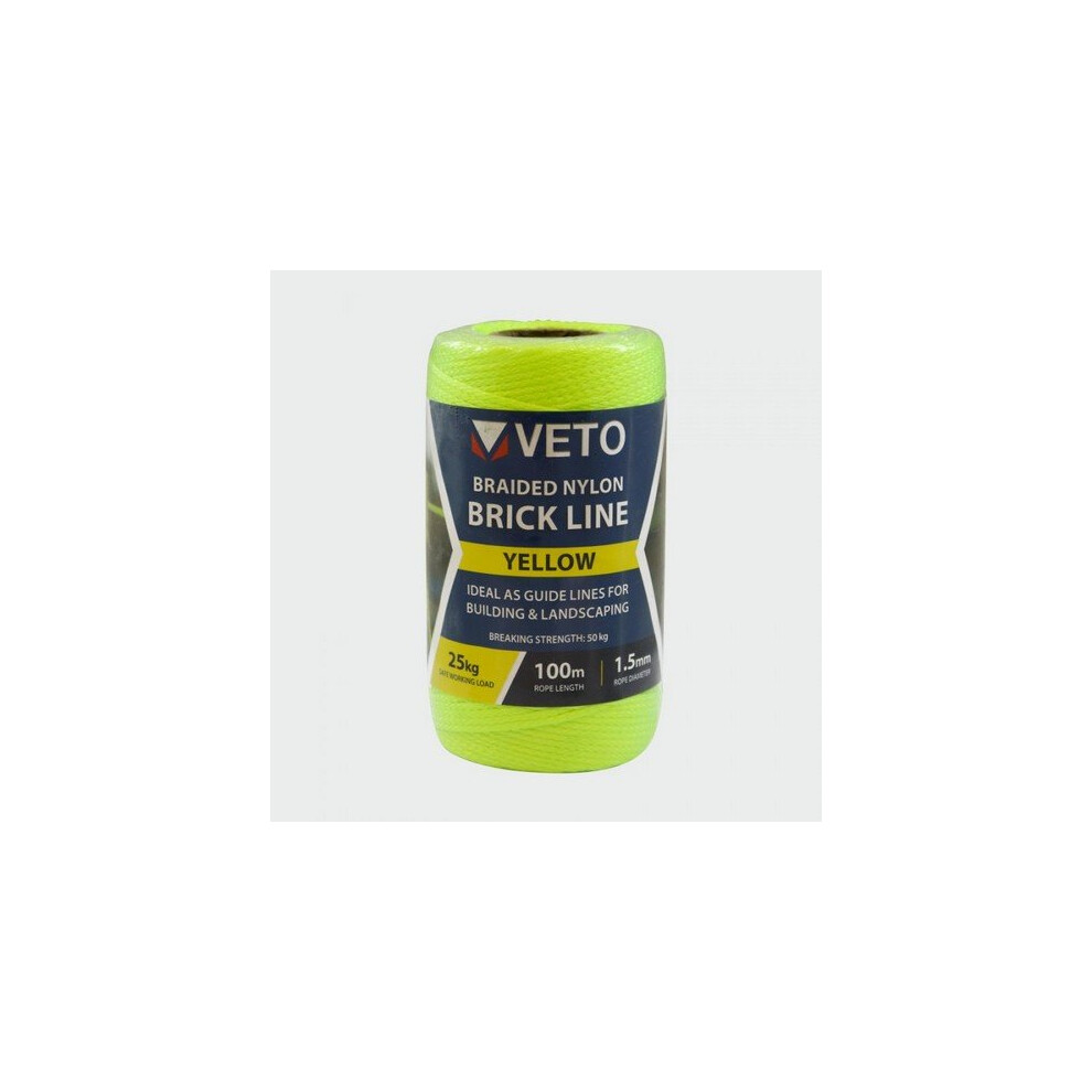 Veto Ybl100t Yellow Builders Line Tube 1.5Mm X 100M 5055893359662
