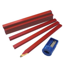 Faithfull FAICPR12S Carpenter's Pencils Tube (Tube of 12 + Sharpener)