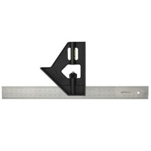 Cuadrado multiusos Stanley - 300 mm - Tacón sintético, legibilidad grabada, vial integrado