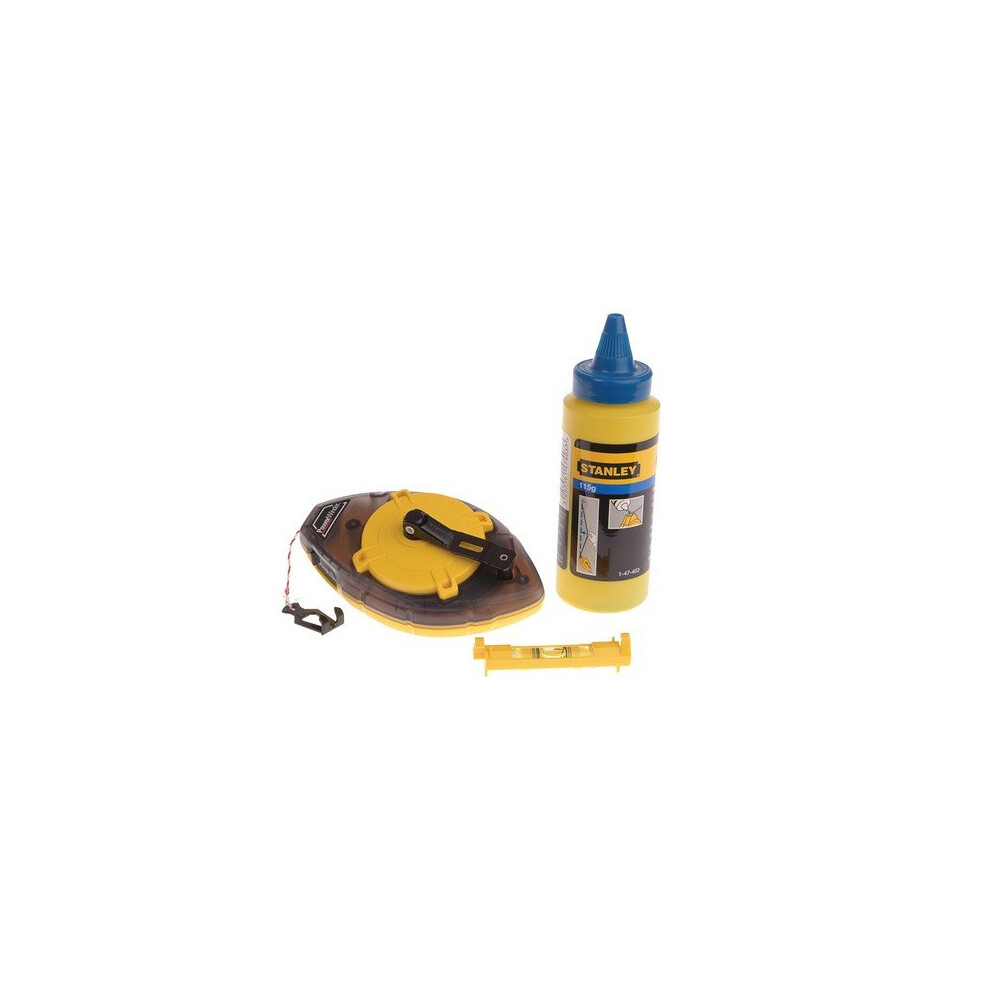 Stanley 0-47-465 Power Winder Chalk Line 30 Metre , Chalk & Level