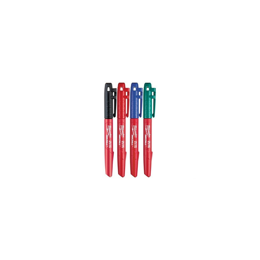 Milwaukee 48223106 INKZALL Fine Tip Colour Marker Set of 4