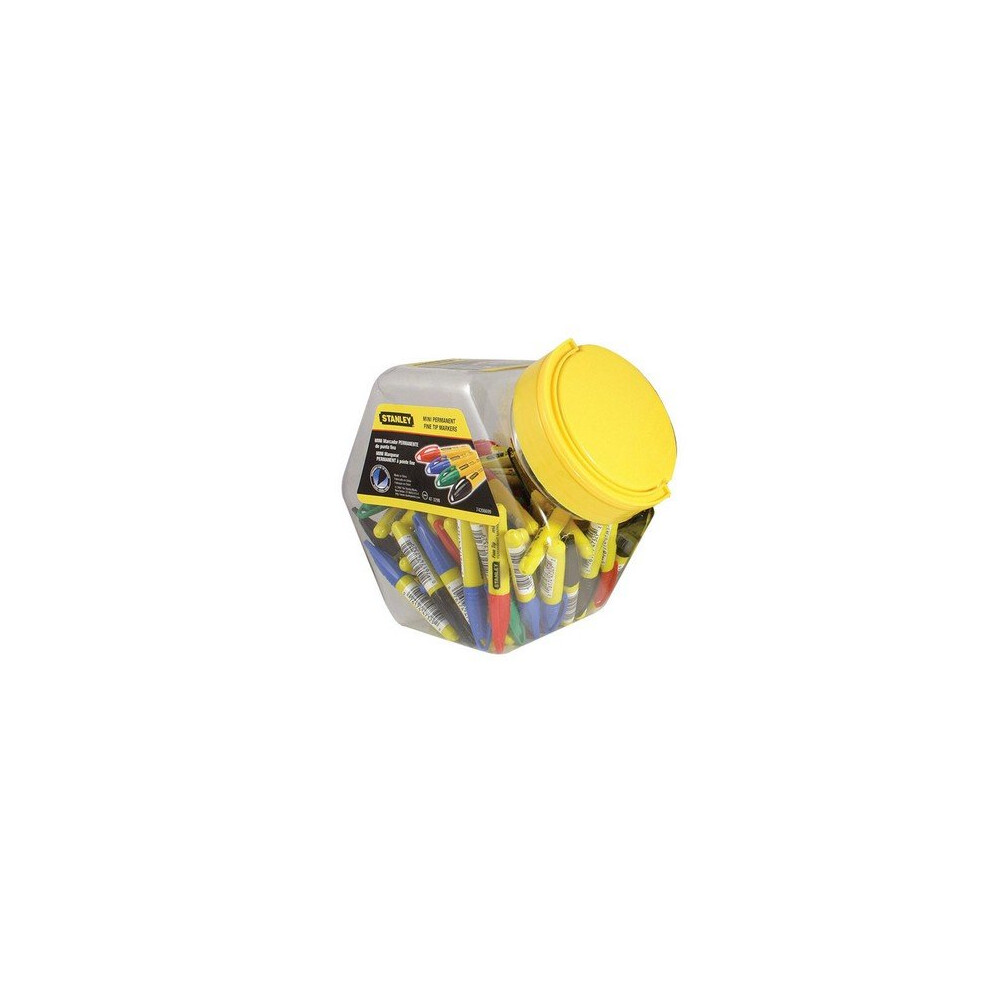 Stanley 1-47-329 Mini Fine Tip Marker Pen Tub Of 72