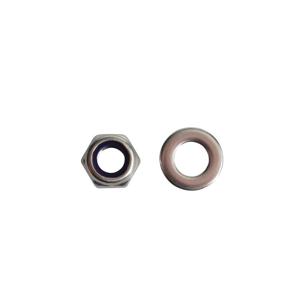 Forge FPNYLOC8SS Nyloc Nuts & Washers A2 Stainless Steel M8 Forge Pack of 12