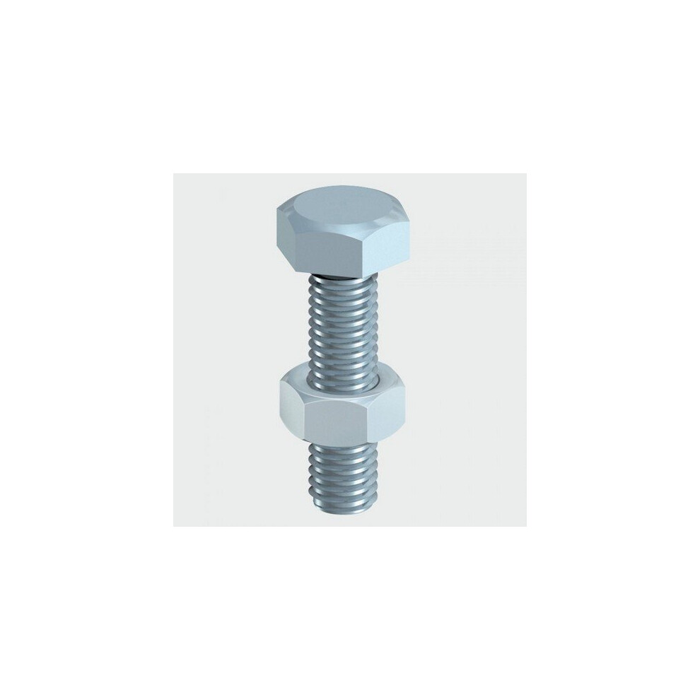 Timco 1070Snzp Hex Set And Hex Nut Bzp 10 X 70Mm Bag Of 2