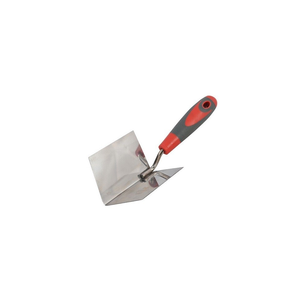 Faithfull FAISGTCINTSS Internal Corner Trowel Stainless Steel Soft-Grip Handle 4 x 3 x 3in