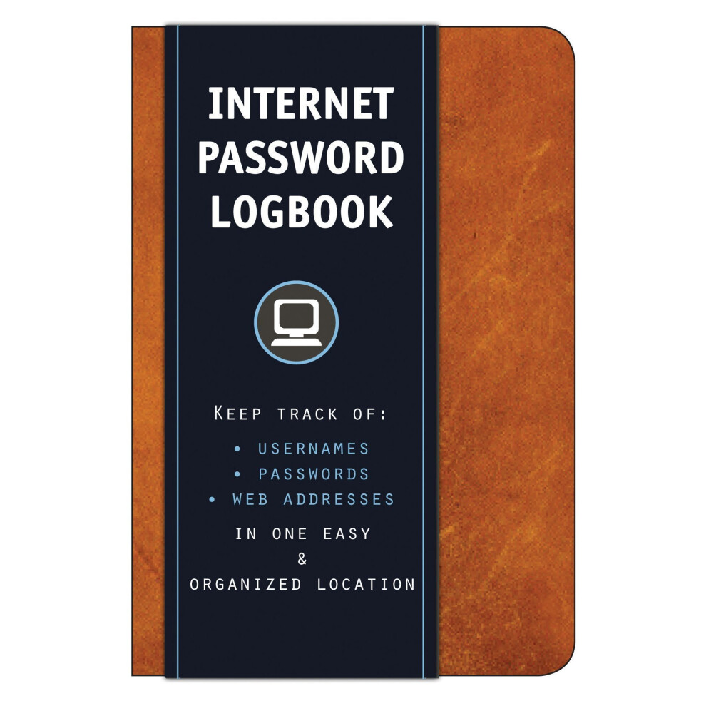 Internet Password Logbook Cognac Leatherette