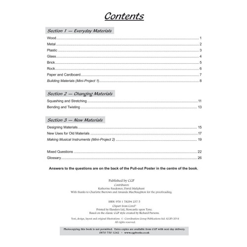 KS1 Science Year Two Workout: Uses of Materials (CGP KS1 Science) 2