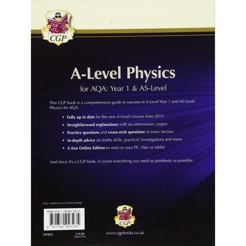 A-Level Physics for AQA: Year 1 & AS Student Book with Online Edition (CGP A-Level Physics) 1