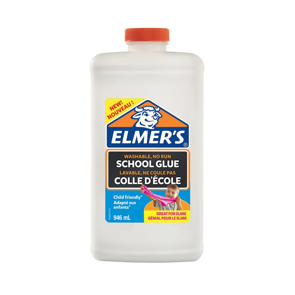 Elmer's Liquid PVA Glue, Washable, White, 946mlâ Great for Making Slime