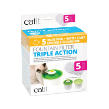 Catit GENUINE Fountain filters for 3L Flower Fountain Fresh & Clear fountains x5