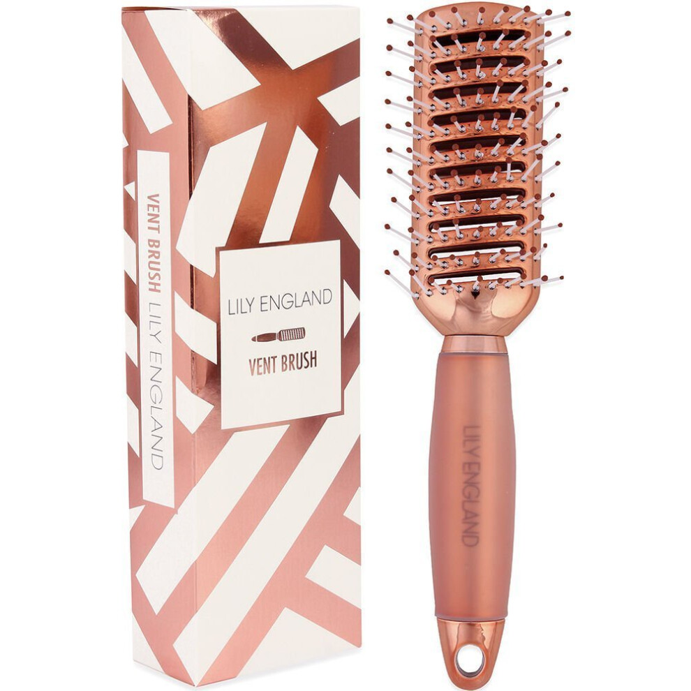 Lily England Vent Brush Gel Handle Hair Brush - Rose Gold