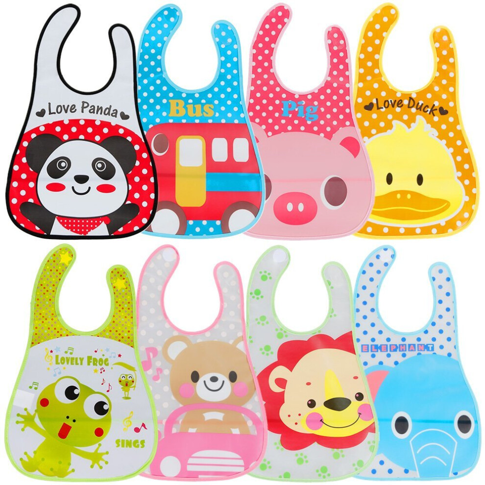 Lictin Baby Bib Set Of 8 Waterproof Unisex Baby Bib Eva Baby Bandana Drool Baby Bib Apron Baby Drool Bibs For Infant Toddler 6 Months To 6 Years...