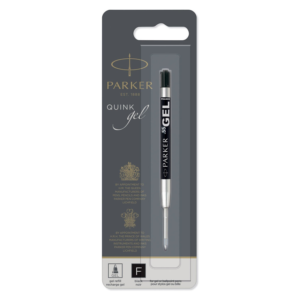 PARKER QUINK Gel Ink Refill, Fine Tip (0.5mm), Black